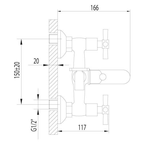 Lemark LM2202C Нео Смеситель для ванны с коротким изливом 350 мм, хром в Прохладном